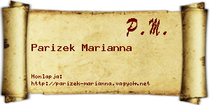 Parizek Marianna névjegykártya
